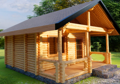 Баня из оцилиндрованного бревна Шаховская цена под ключ