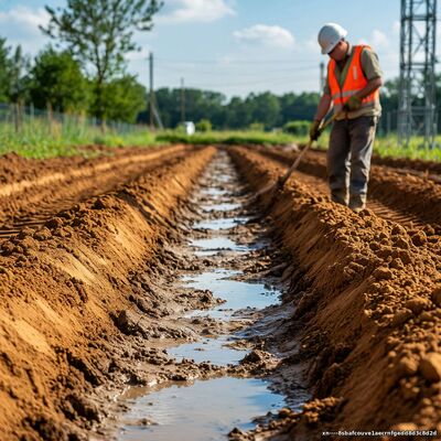 ручное строительство дренажа дома копка