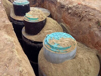 Тройной септик из бетонных колец