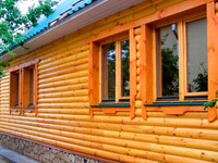 Отделка стен блокхаусом