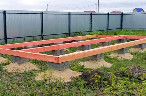 Столбчатый фундамент бани