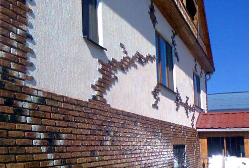 Отделка стен дома клинкером