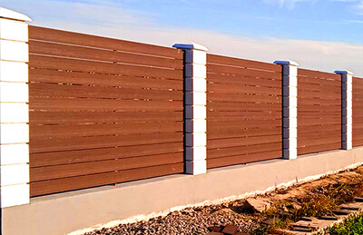 Монолитные заборы из бетона и столбы из кирпича Лотошино цена под ключ