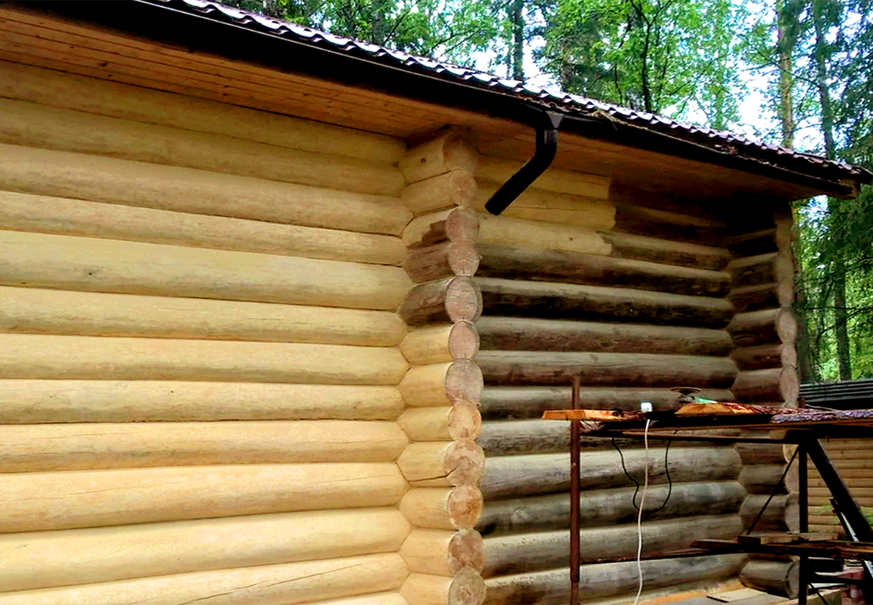 Шлифовка и покраска деревянного дома в Волоколамском районе